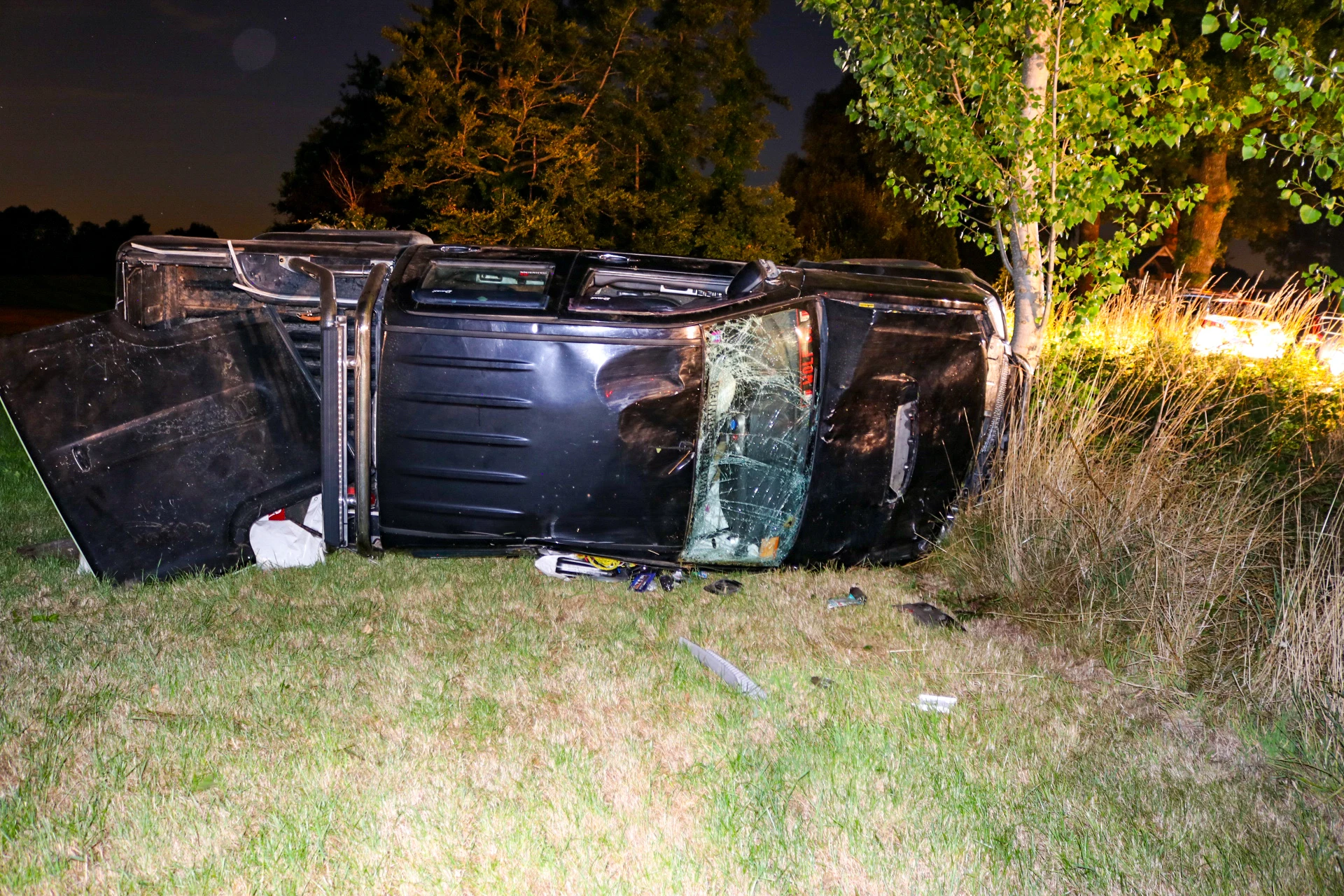 Hond zwaargewond nadat hij uit over de kop slaande auto wordt geslingerd