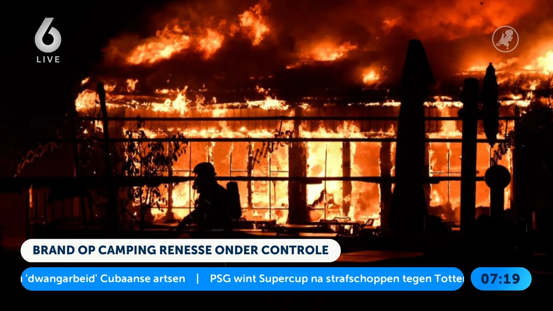 Grote brand op camping Rennesse: kampeerders geëvacueerd