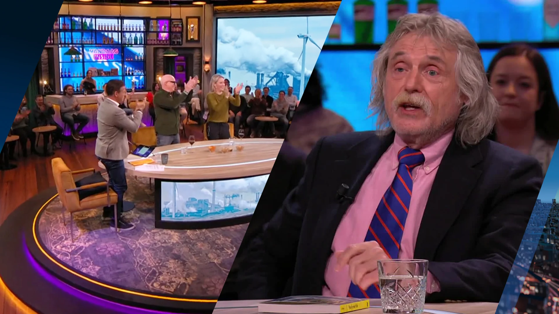 Johan Derksen krijgt staande ovatie na betoog over stikstofbeleid en staking Tata Steel