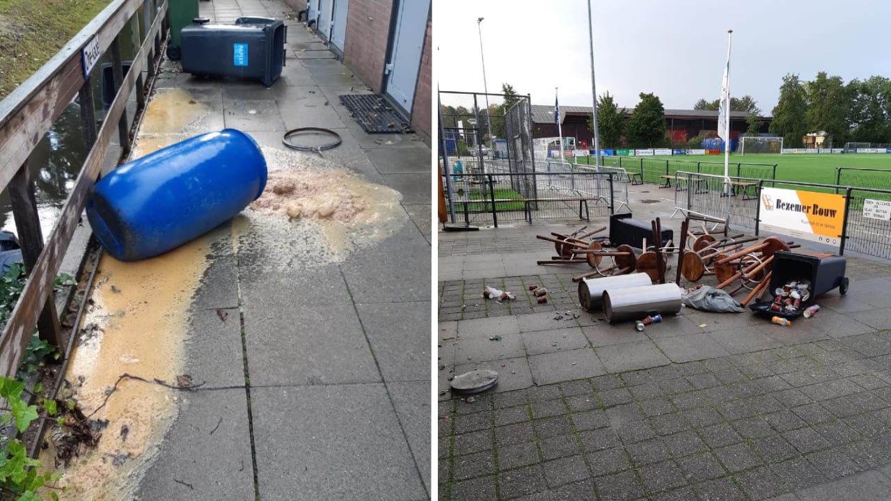 Groep jongemannen trekt een spoor van vernieling door Bergambacht