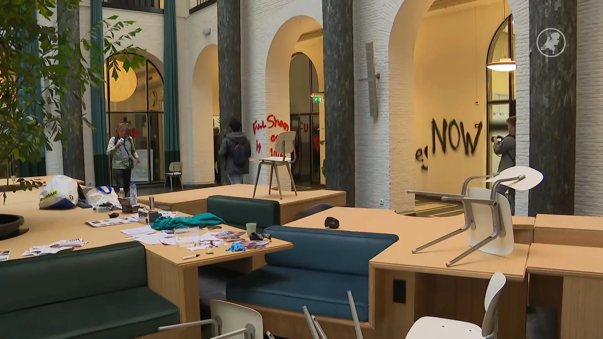 Vernielingen in Maagdenhuis na pro-Palestijns protest