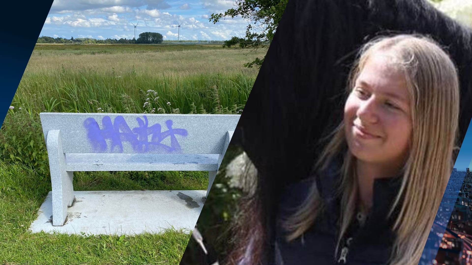 Herdenkingsbankje vermoorde Esmee (14) uit Leiden met graffiti beklad