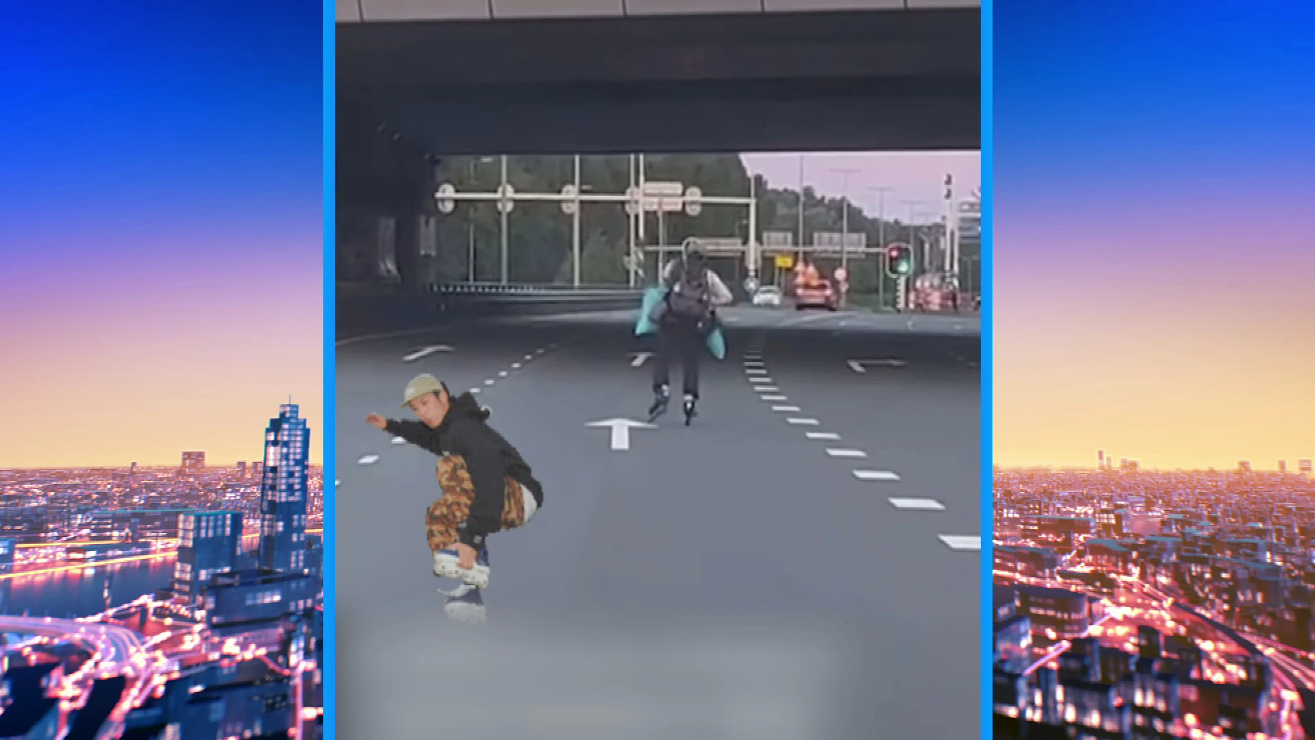 Waaghals skeelert op 70 kilometerweg in Amsterdam: 'Sprakeloos'