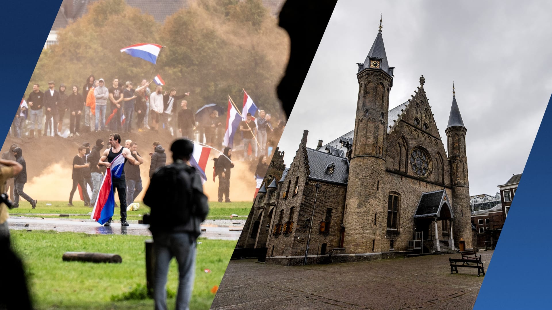 Ruiten Binnenhof ingegooid tijdens rellen Den Haag, 55.000 euro schade