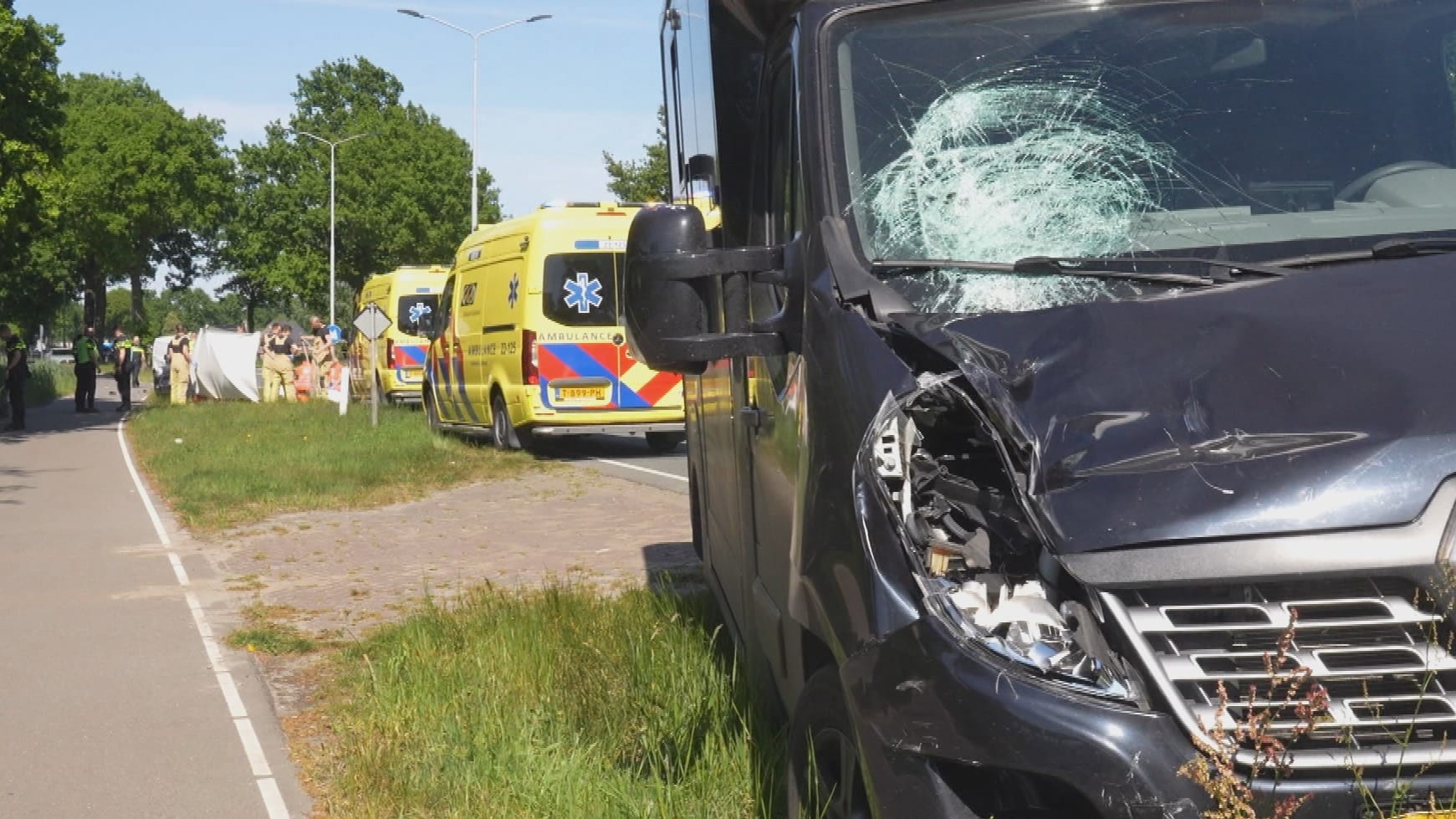 Fietser komt om bij aanrijding met bestelbus op N607