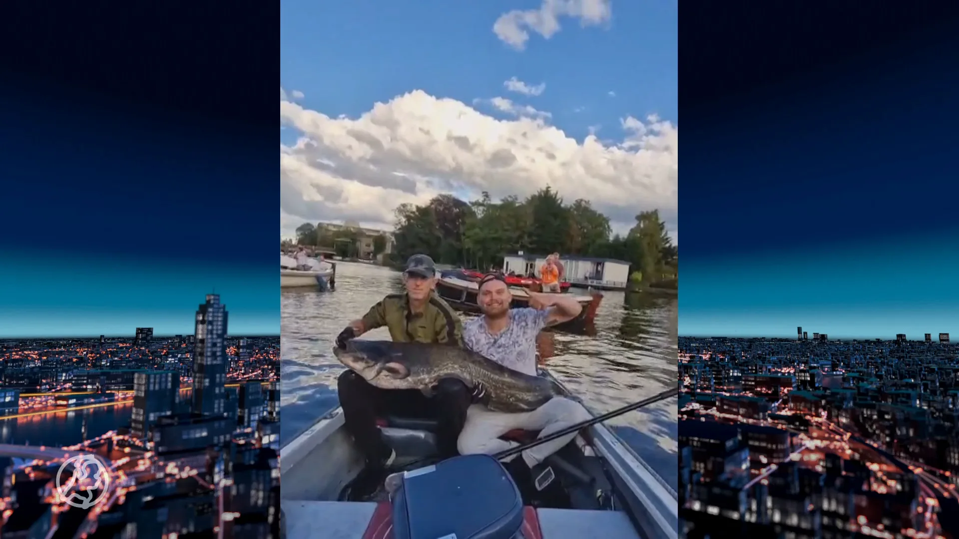 Joekel van een meerval gevangen in centrum Leiden
