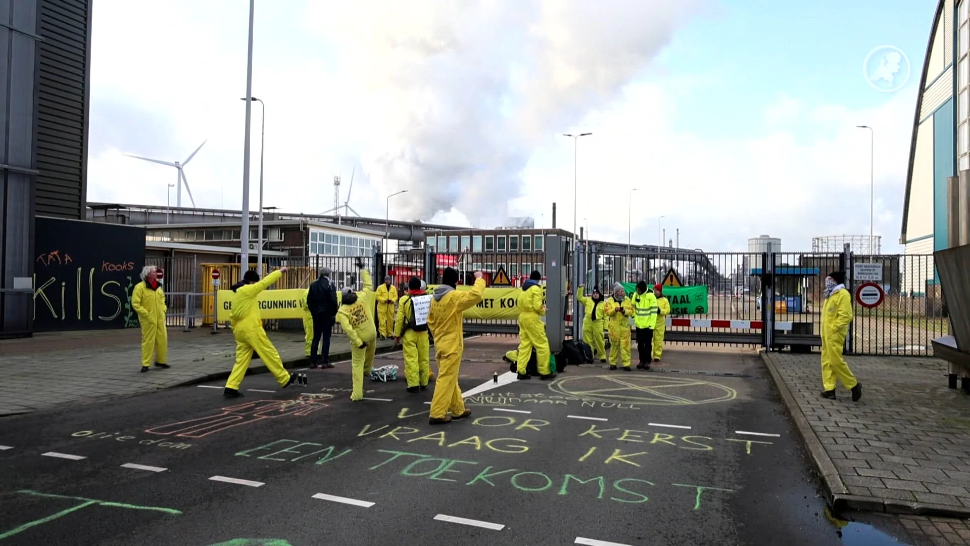 XR-demonstratie bij de Tata Steel-poort