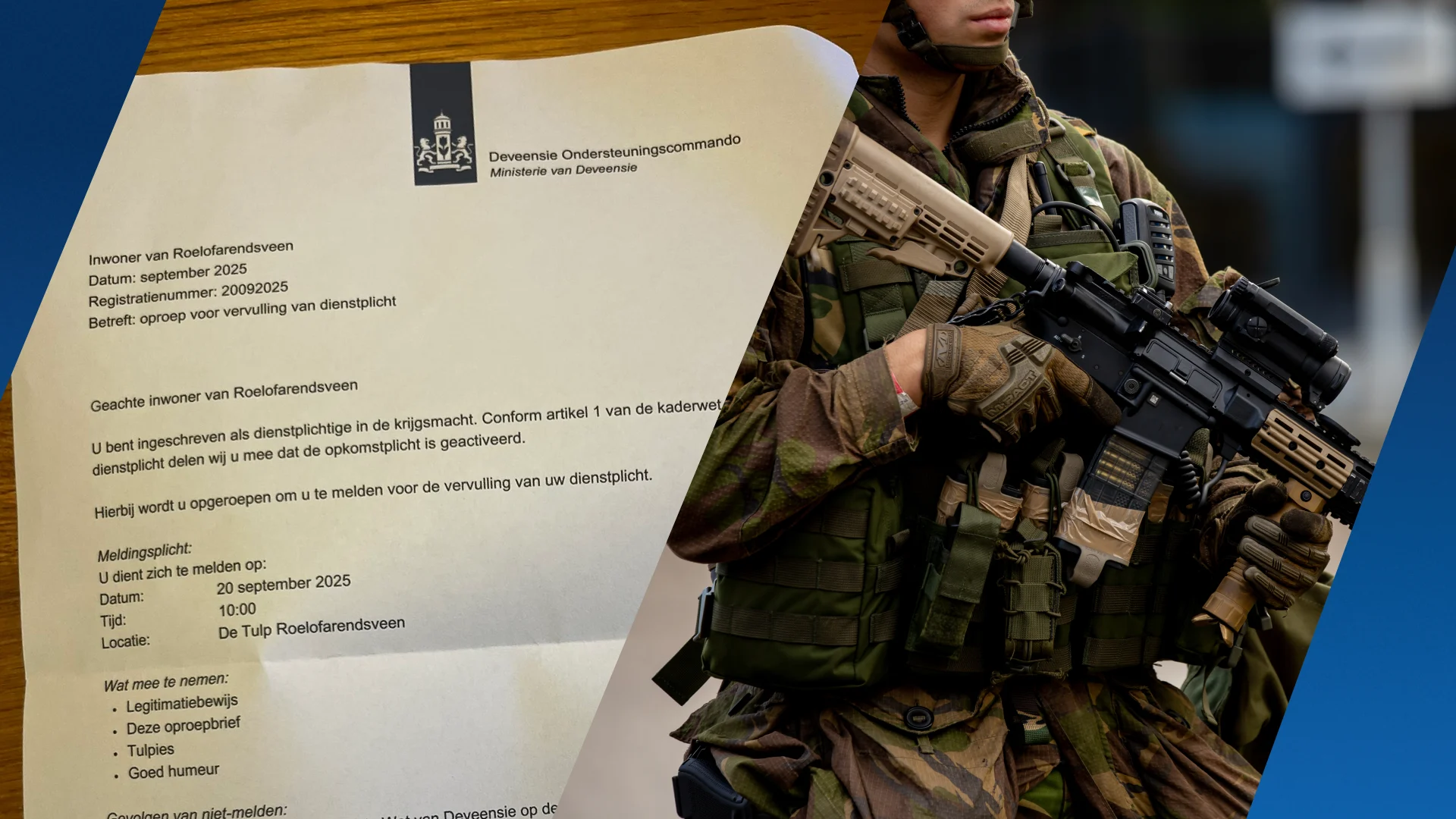 Gefronste wenkbrauwen om legeroproep van ‘Ministerie van Deveensie’