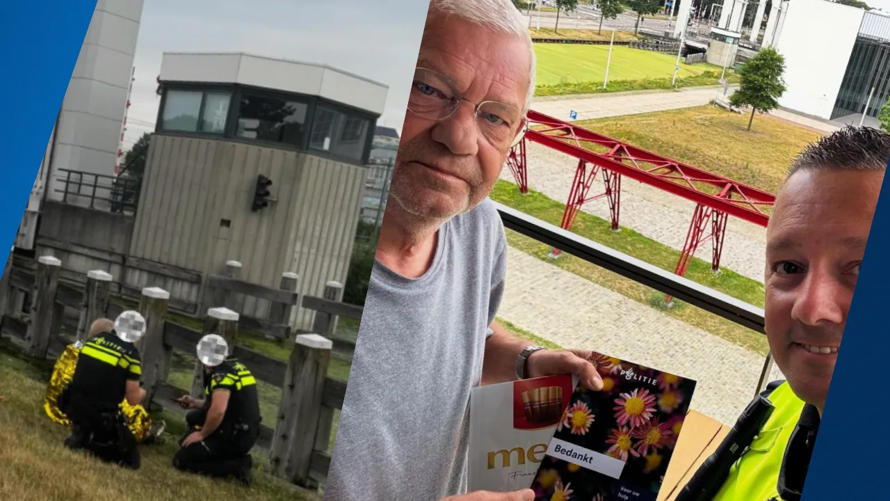 Man na uren uit kanaal gered dankzij alerte buurtbewoner