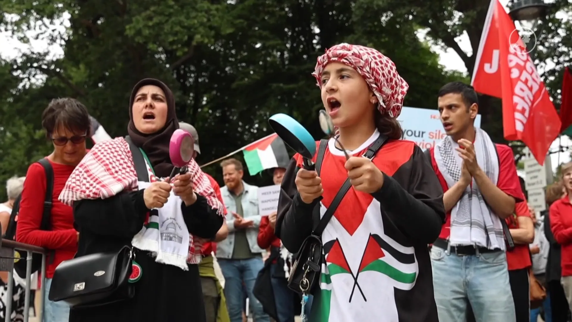 Demonstratie bij Tweede Kamer rond Gaza-debat
