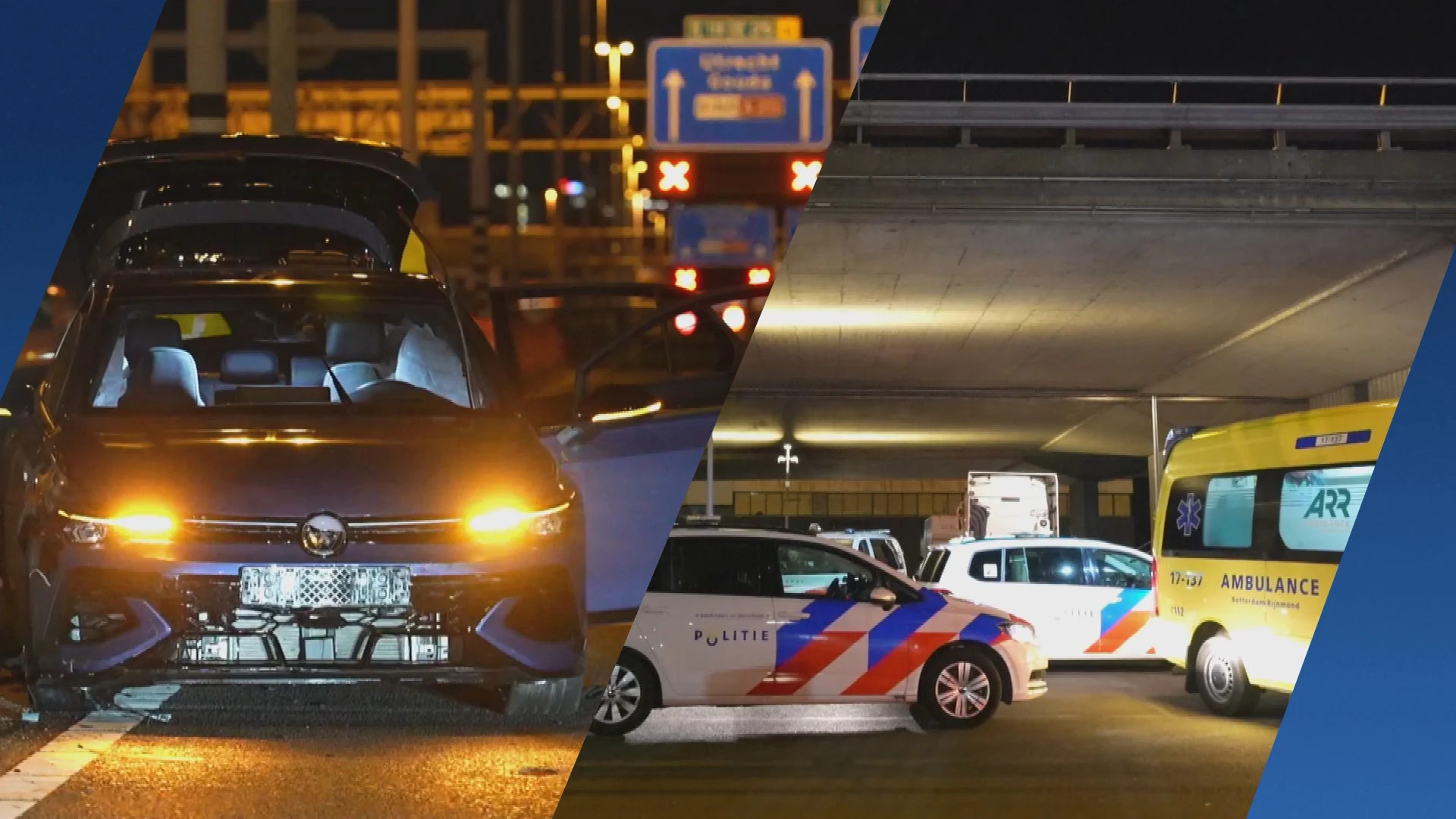 Ruzie na aanrijding op A20 loopt uit de hand: man springt van viaduct