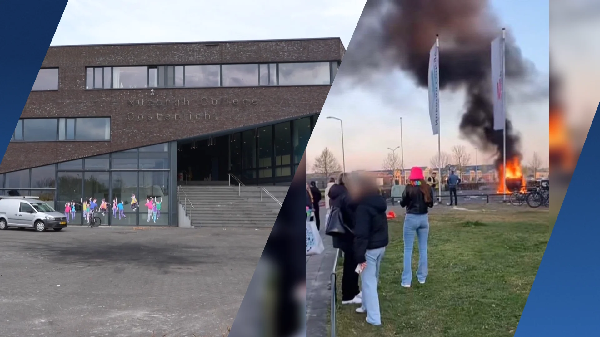 Examenstunts lopen volledig uit de hand: auto in brand, aanhoudingen en lockdown