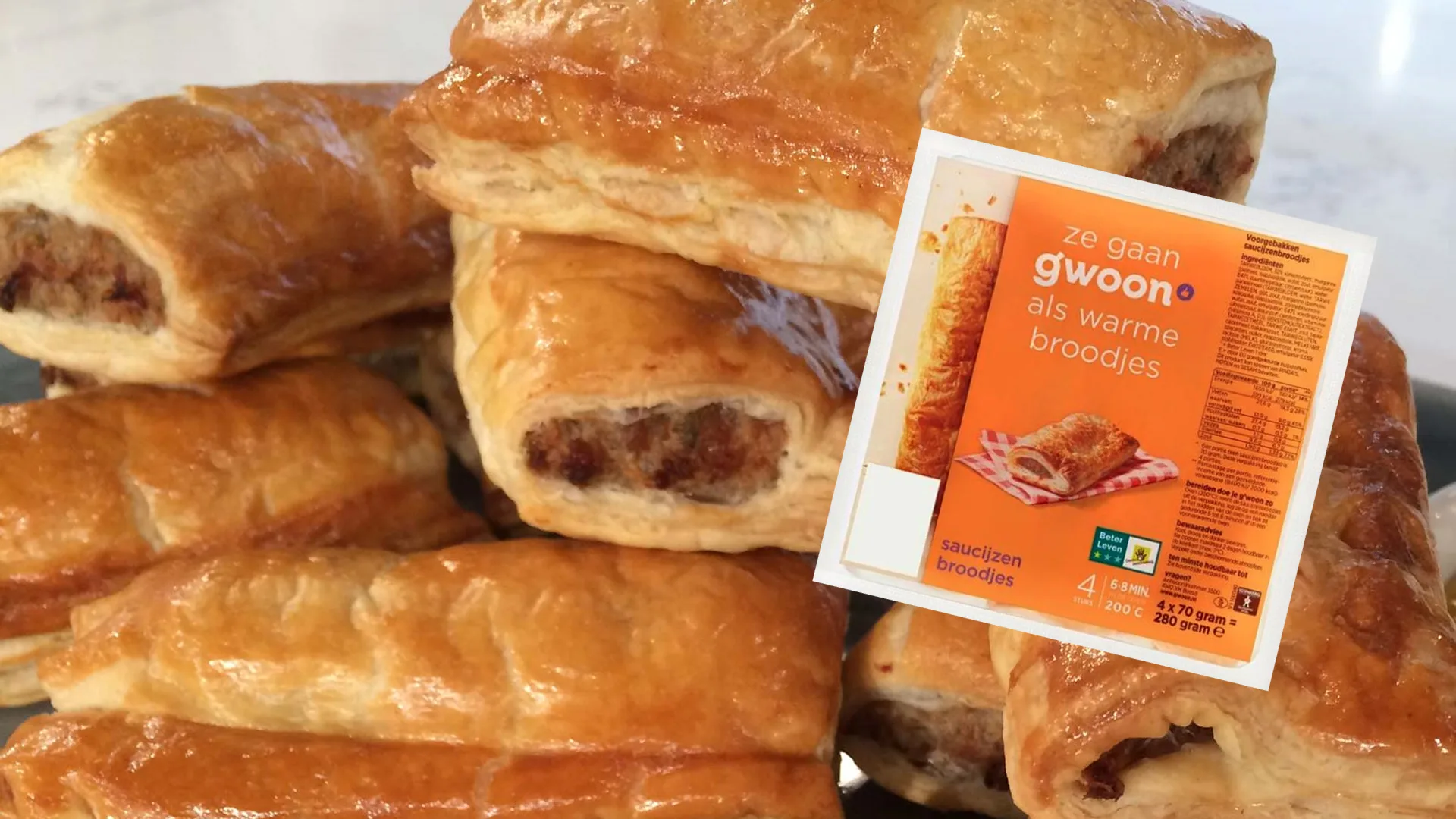 Saucijzenbroodjes van g'woon blijken per ongeluk worstenbroodje te zijn