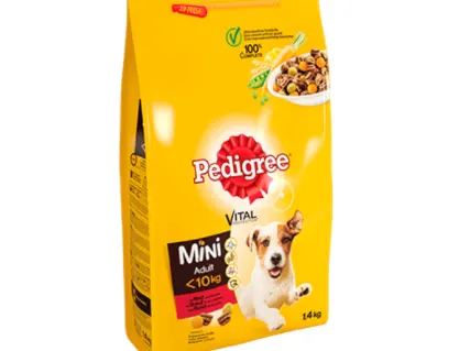 Hondenvoer Pedigree Mini Adult Rund teruggeroepen omdat honden er ziek van kunnen worden
