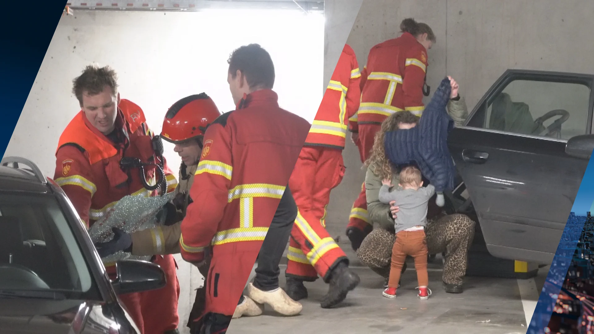 'Brandweer redt jong kindje uit afgesloten auto in parkeergarage Groningen'