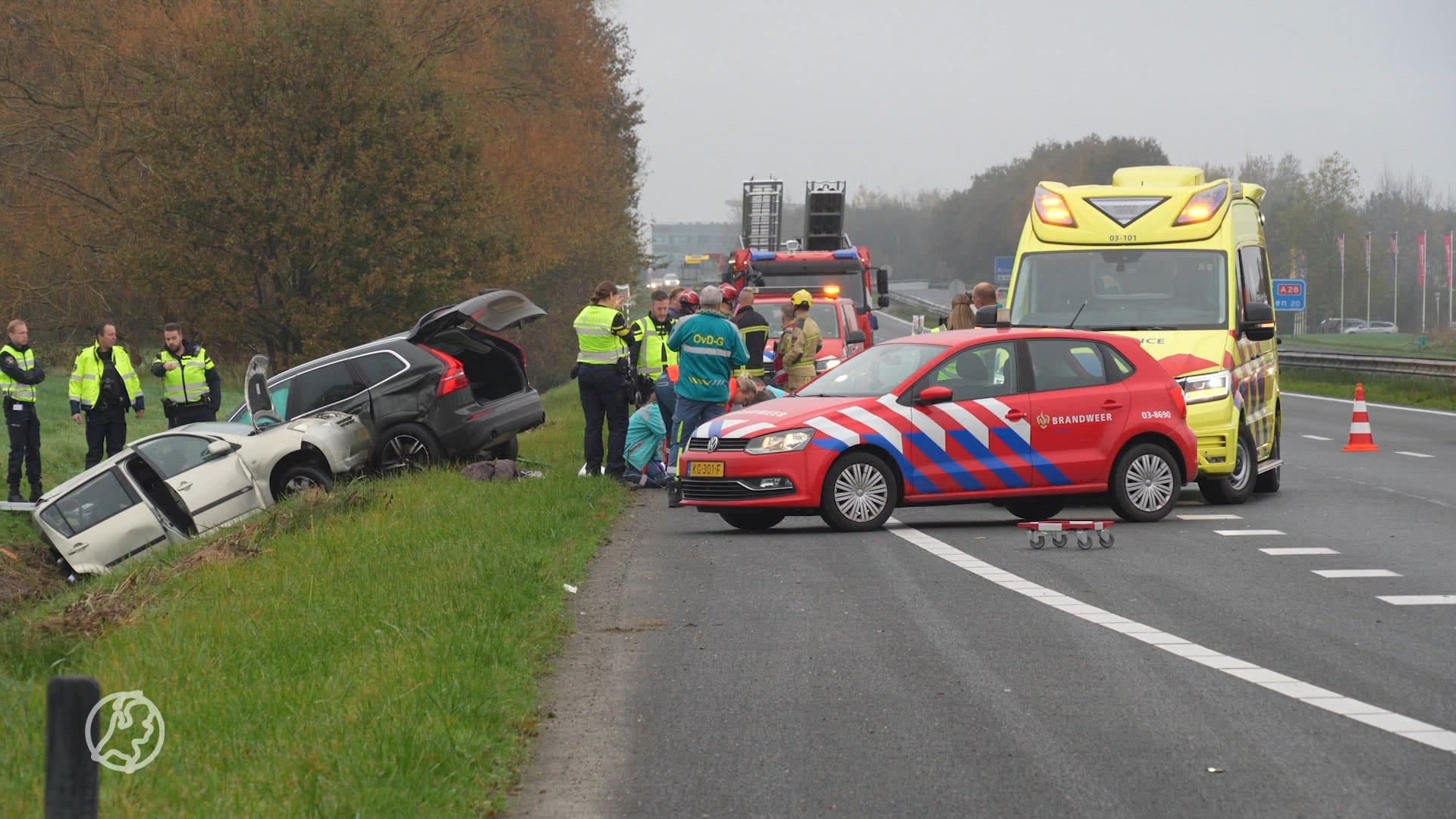 Groninger (44) overleden bij zwaar ongeluk op A28 bij Assen