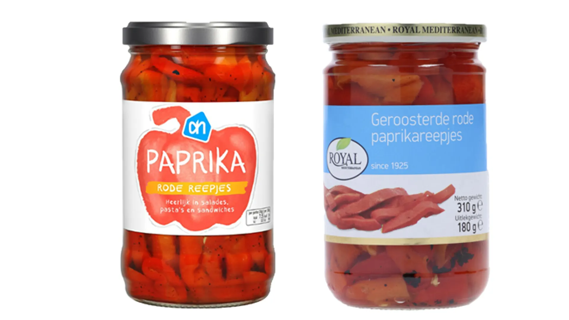 Veiligheidswaarschuwing AH-paprikareepjes om glas in verpakking