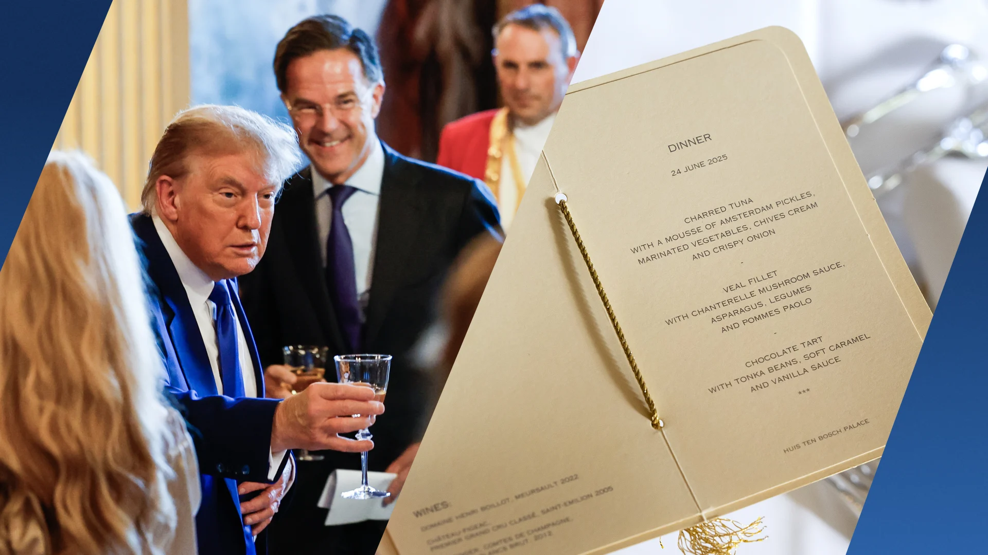 Tonijn, augurken en asperges: dit stond op het menu tijdens het NAVO-diner