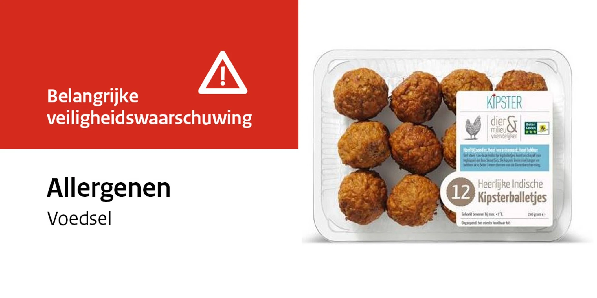 Lidl roept gehaktballetjes terug om fout op etiket