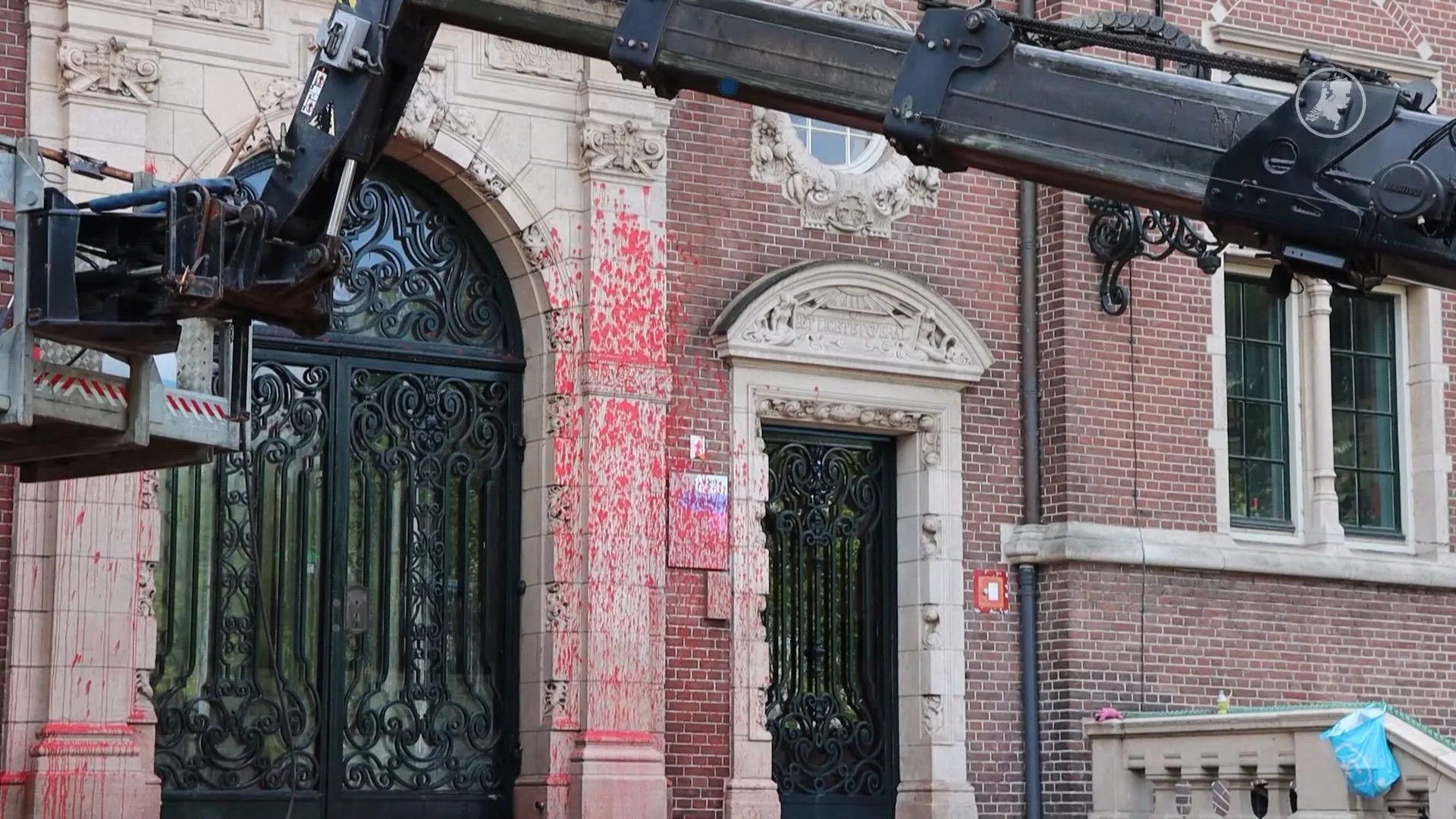 Pro-Palestinademonstratie bij viering CIDI in Amsterdam