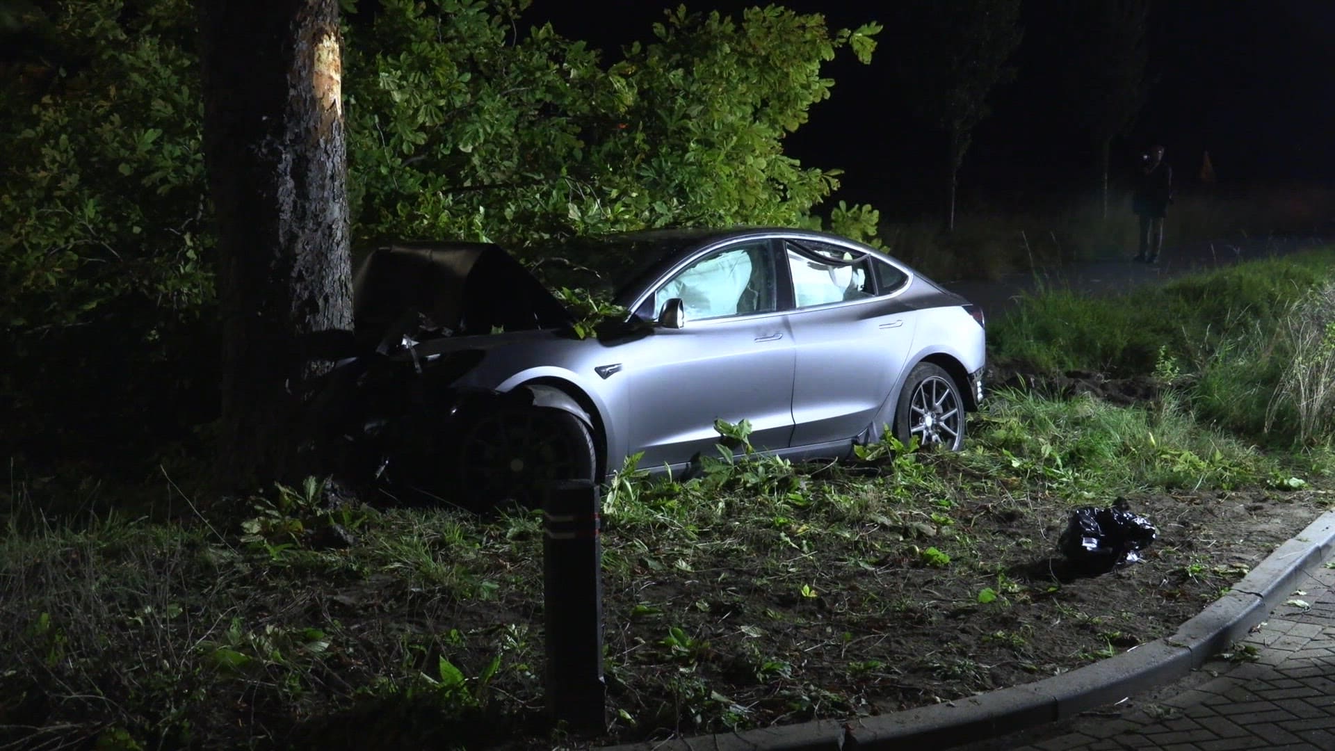 Jonge automobilist botst tegen boom, zware tak valt op auto: vier zwaargewonden