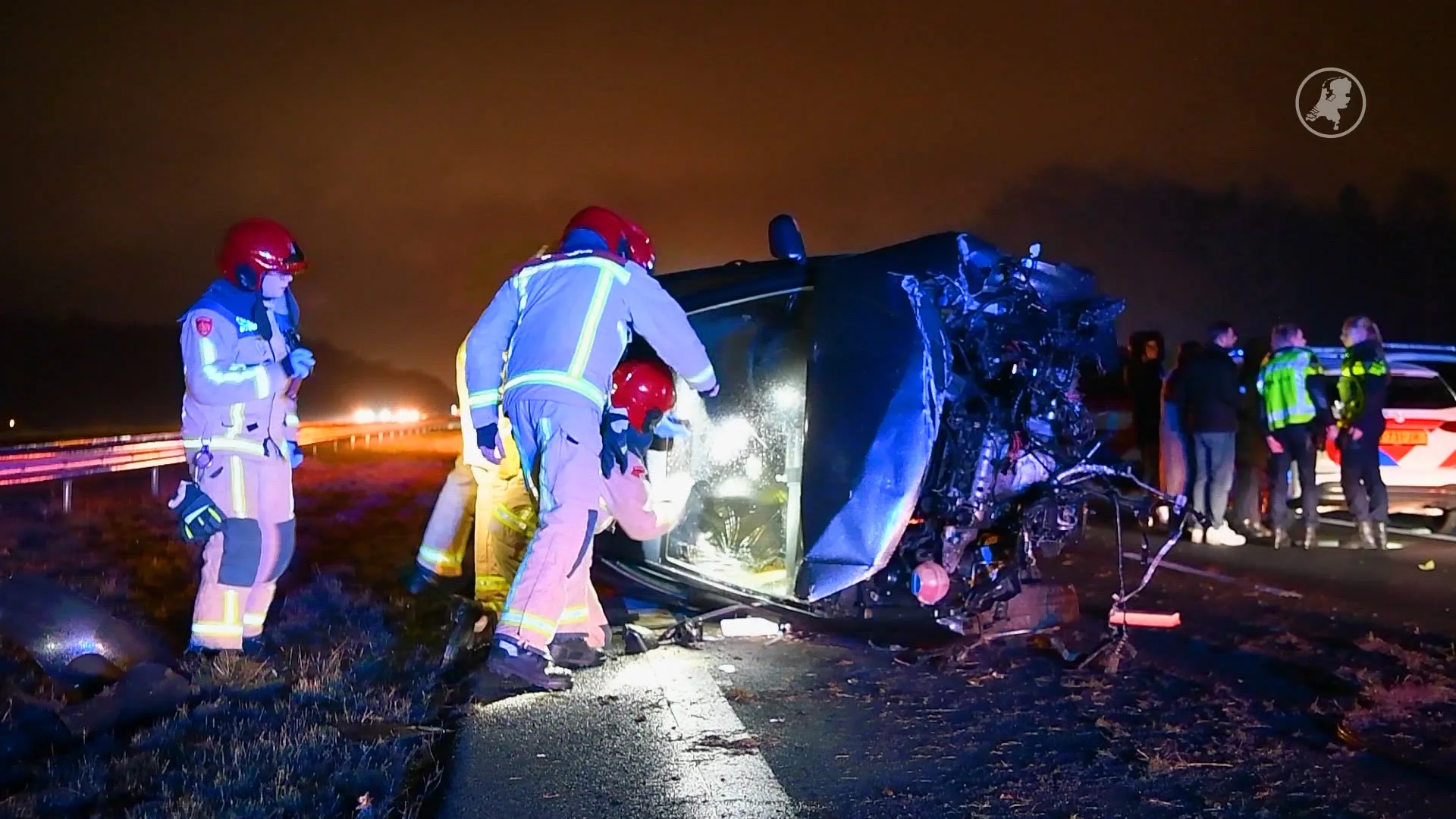 Dode en drie gewonden bij heftig ongeval op A67 bij Eersel