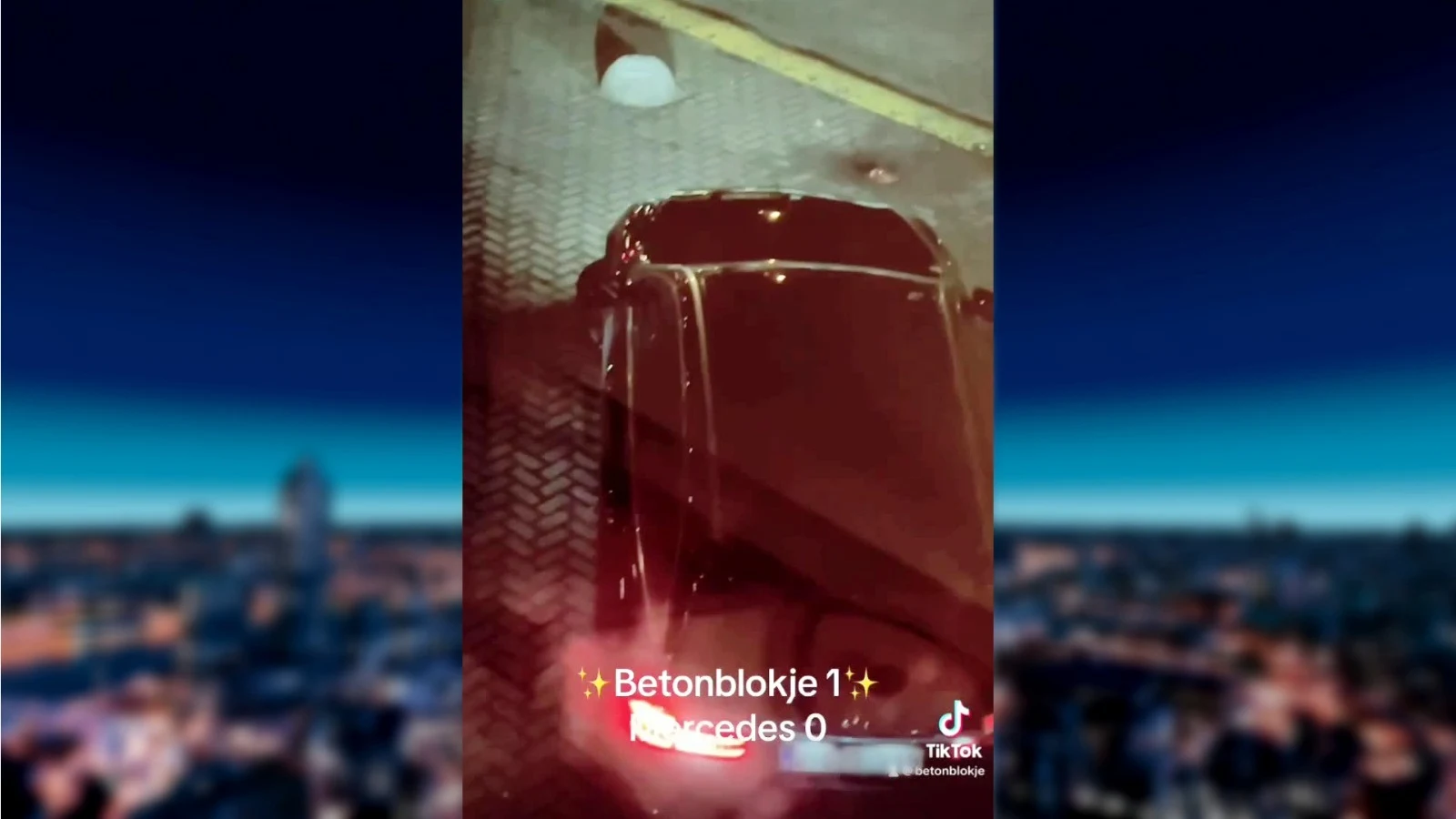 Boem is ho: stuntelende automobilisten die op betonblok in Tilburg botsen zijn TikTok-hit