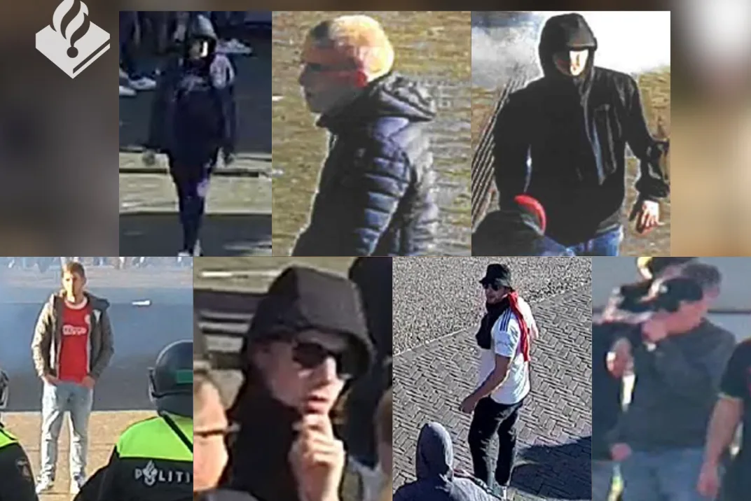 Politie deelt foto's zeven relschoppers klassieker Ajax-Feyenoord