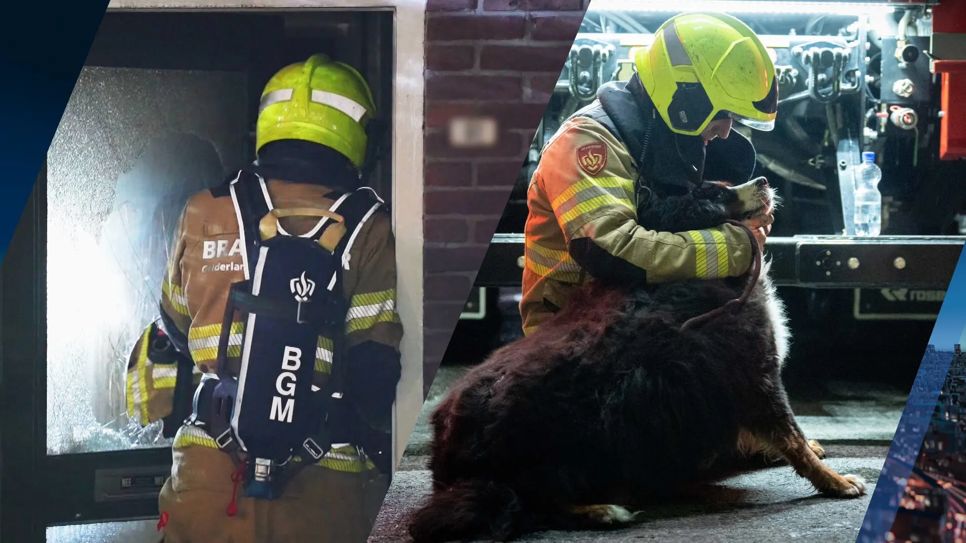 Man uit brandende woning gehaald en gereanimeerd, hond op nippertje gered