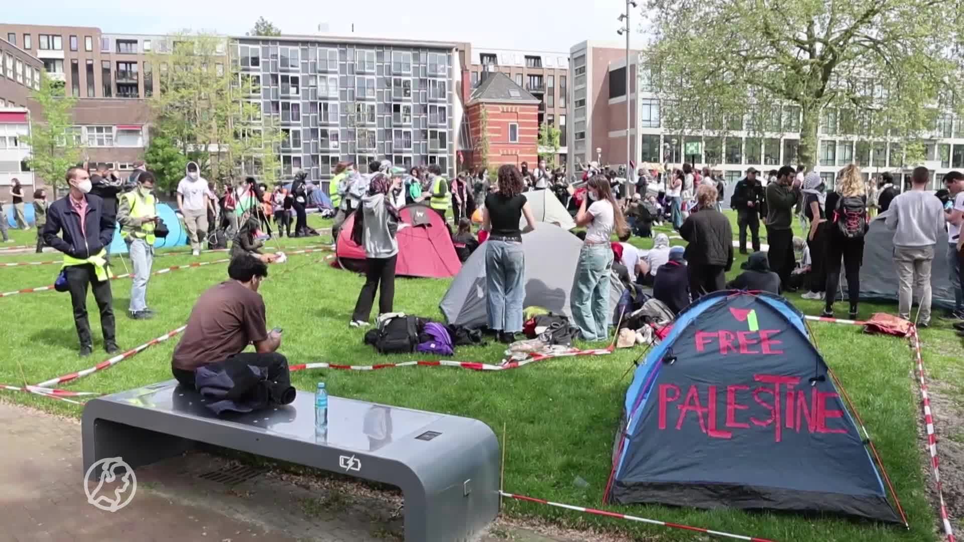 Opnieuw honderden mensen bij pro-Palestinademonstratie bij UvA