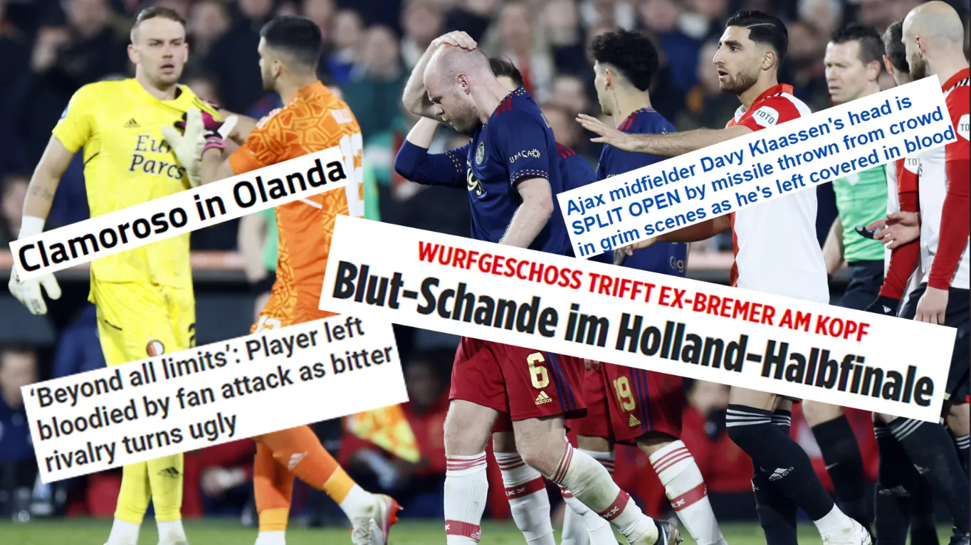 'Alle grenzen voorbij': buitenlandse media veroordelen chaos bij bekerduel