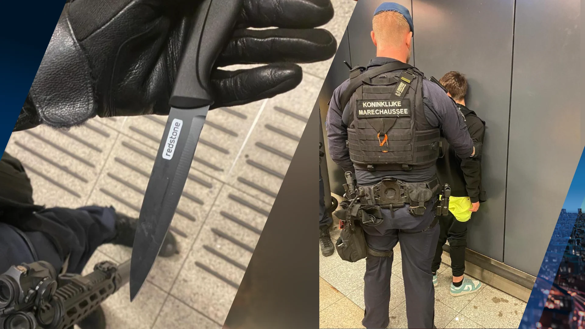 Marechaussee pakt op Schiphol 13-jarige jongen met groot mes op