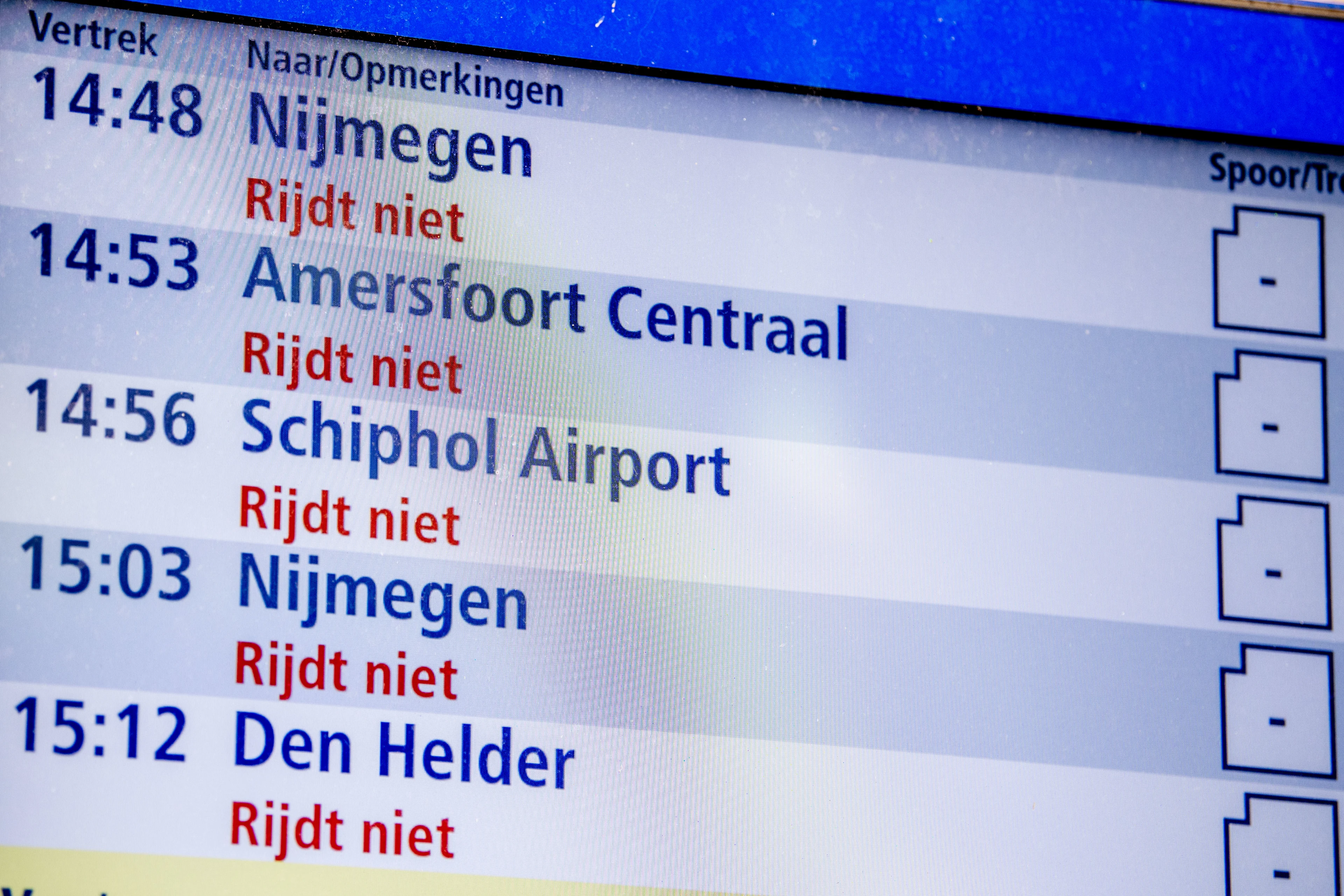 Treinverkeer in vrijwel heel Nederland plat door grote technische storing