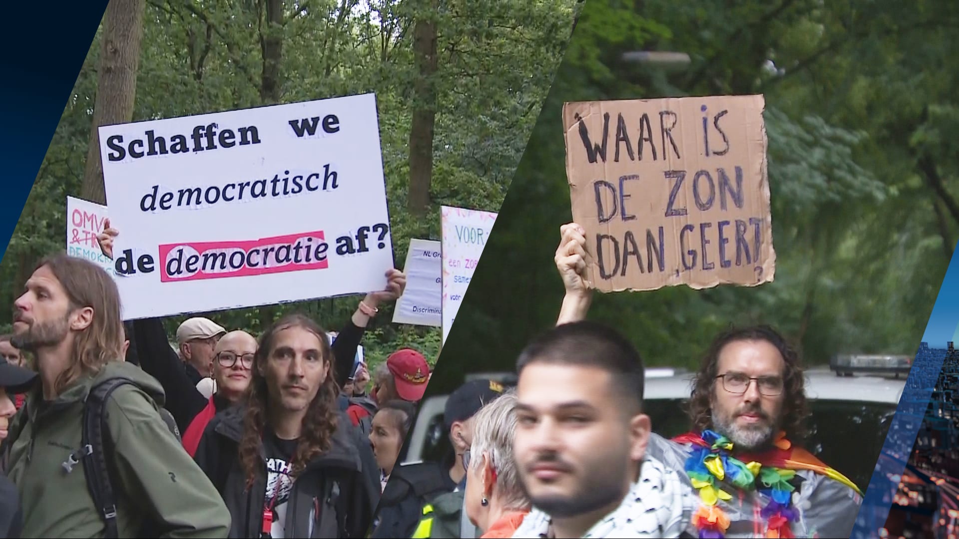 Honderden mensen demonstreren tegen nieuw kabinet: 'Waar is de zon dan, Geert?'