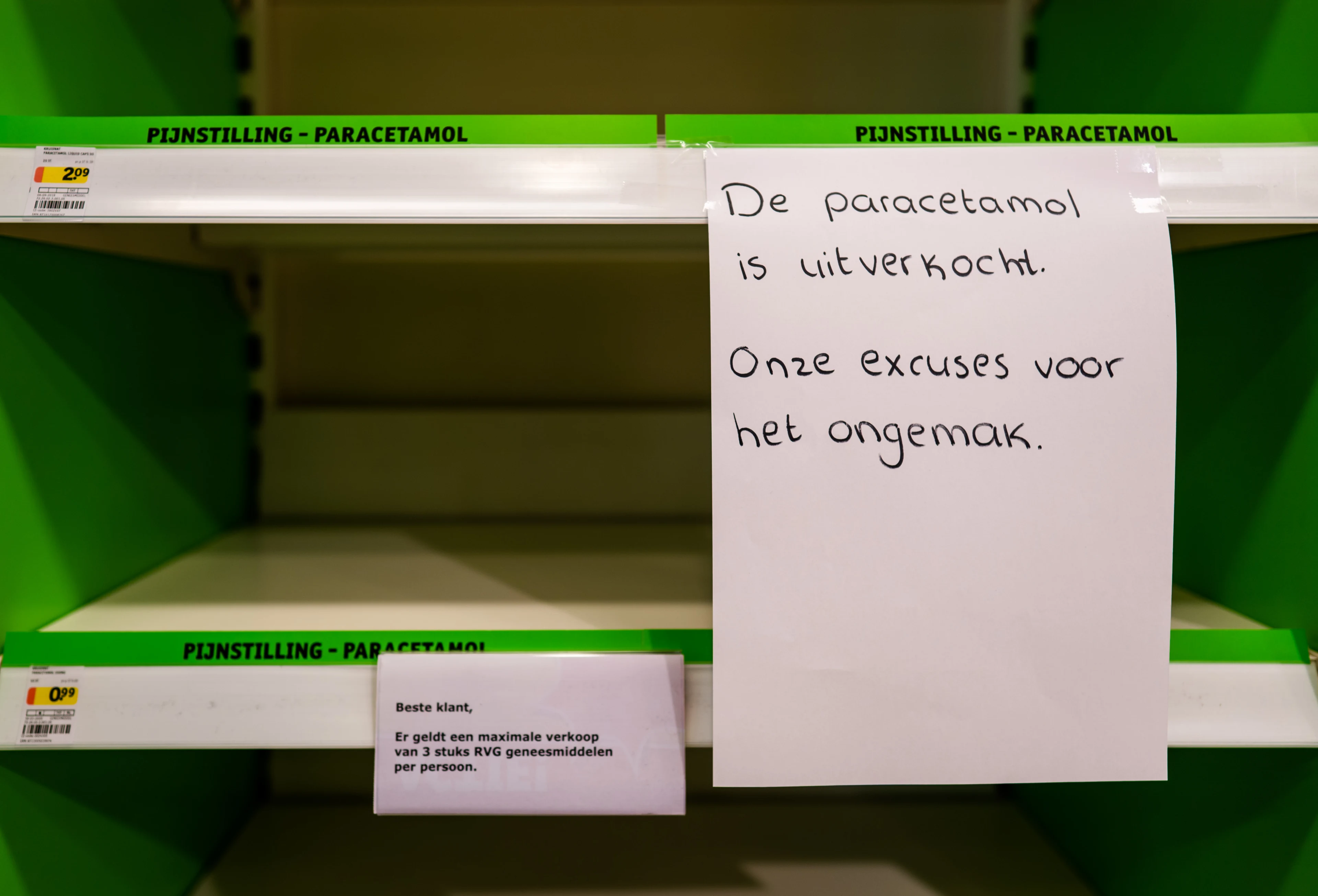 Kankerverwekkende stof in paracetamol in Nederlandse supermarkten en drogisterijen