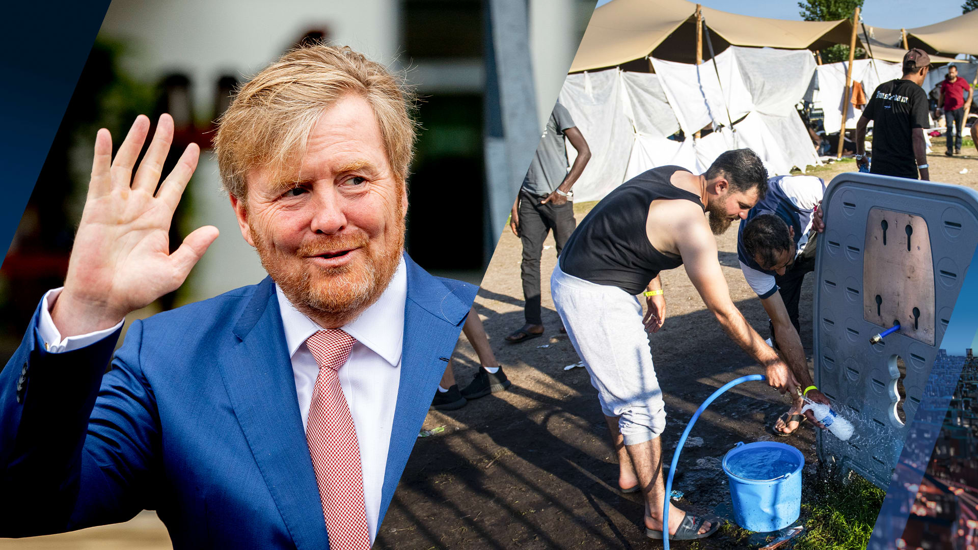 Koning bezoekt aanmeldcentrum asielzoekers Ter Apel