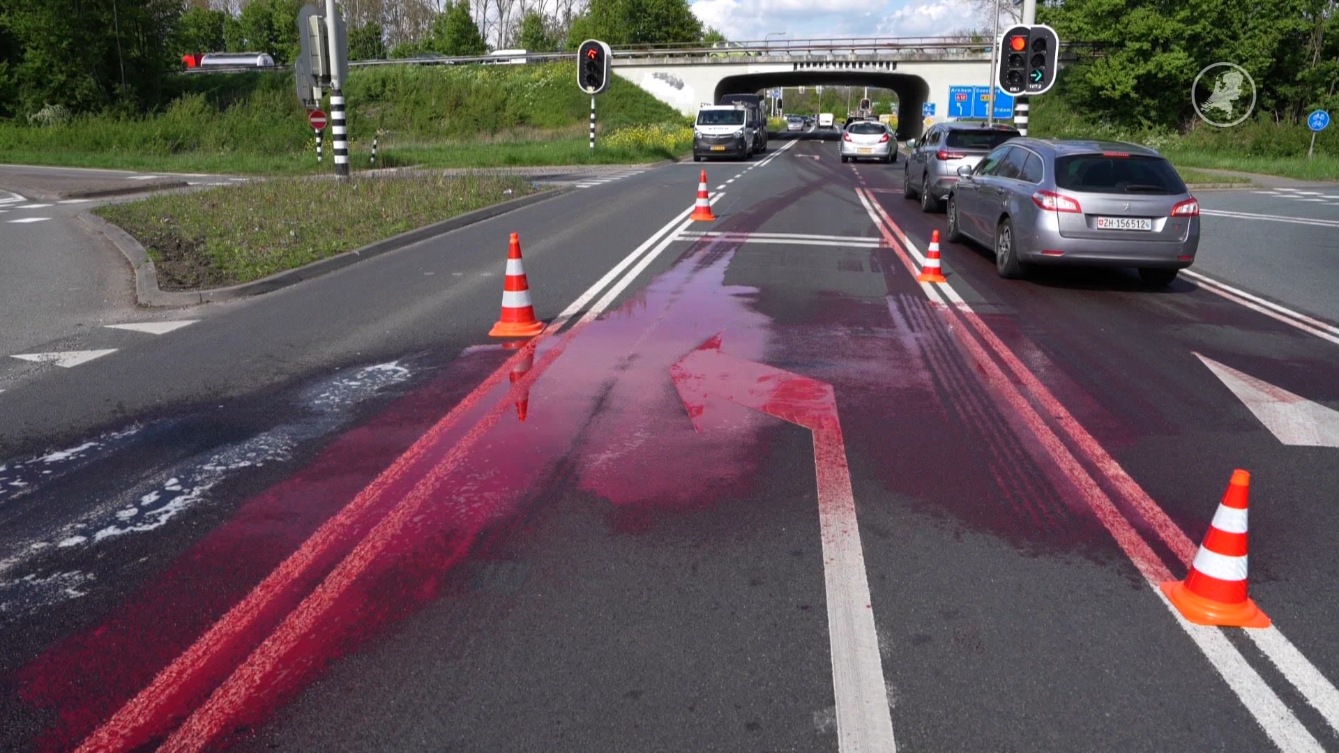 Vrachtwagen verliest honderden liters bloed bij Zevenaar