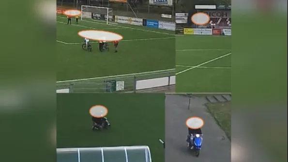 Voetbalclub Cuijk deelt beelden van vandalen op fatbikes