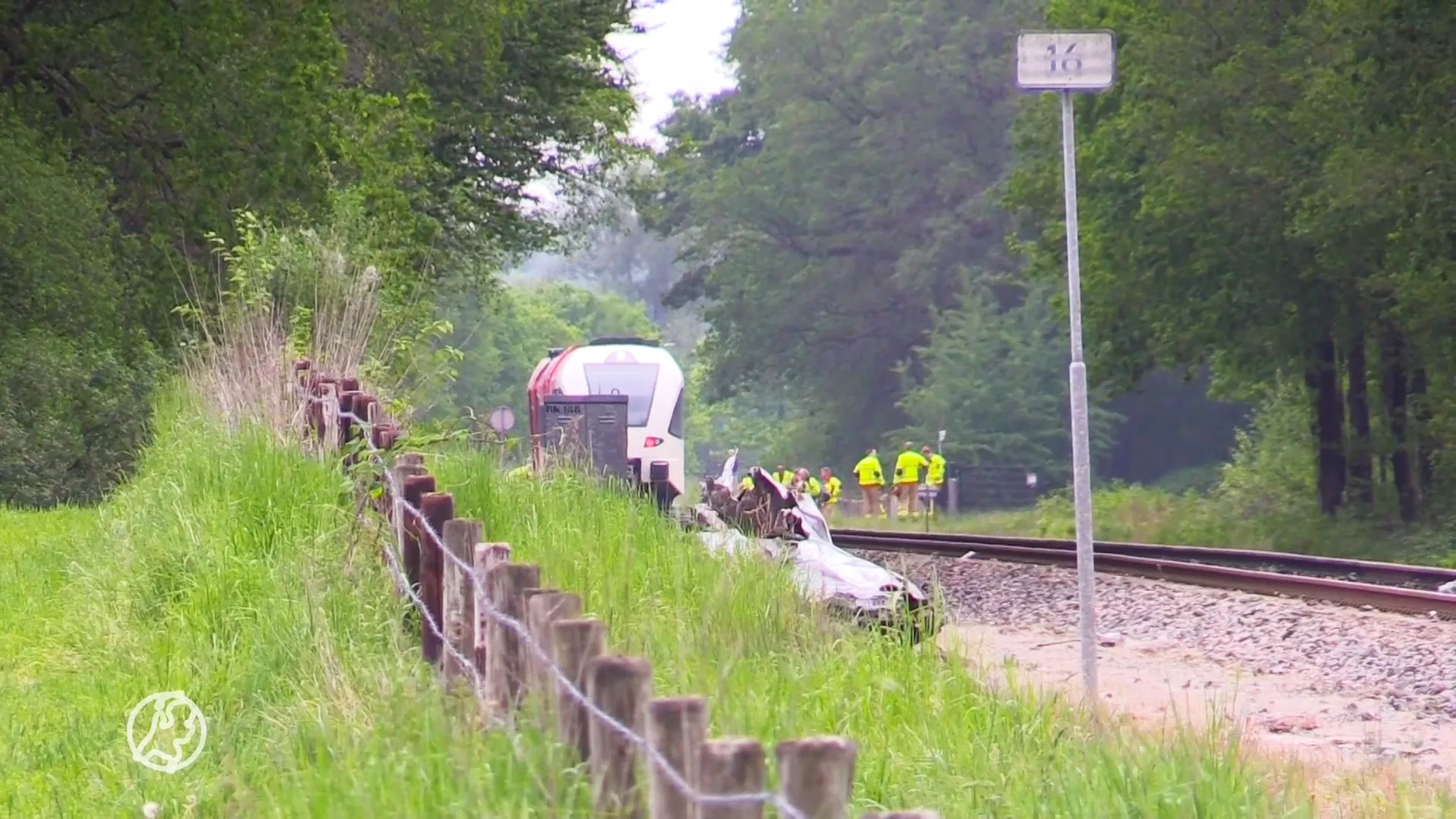 Bestelbus botst met trein, bestuurder ernstig gewond