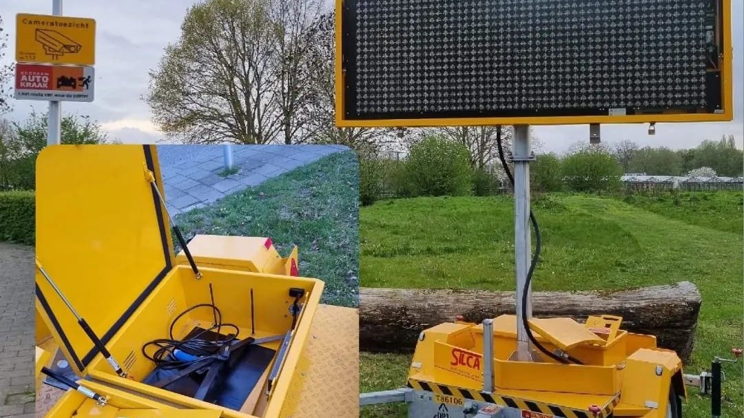 Accu matrixbord dat waarschuwde voor diefstal gestolen in Utrecht