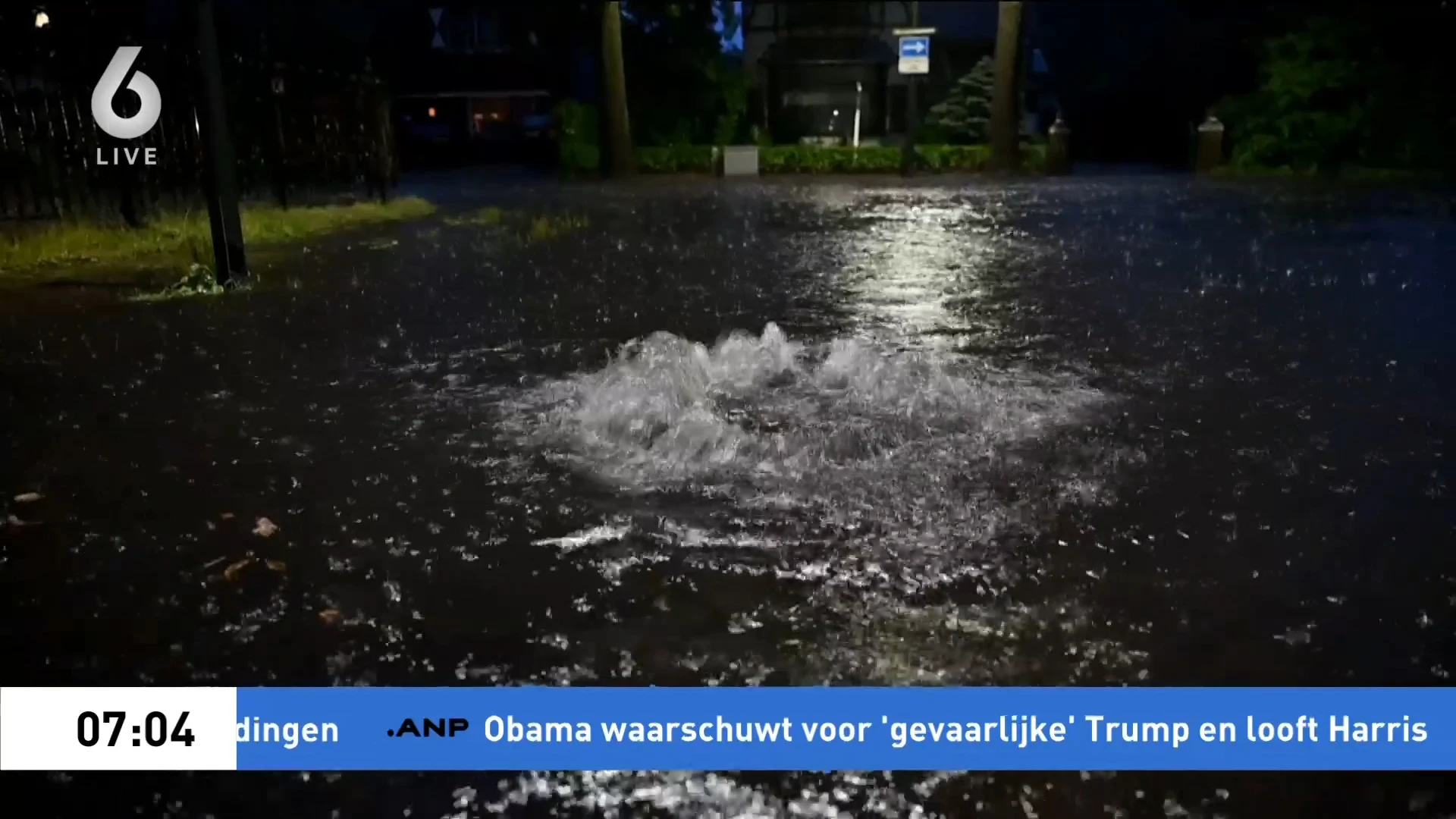 Wateroverlast in delen van Noord-Brabant door hevige regenval