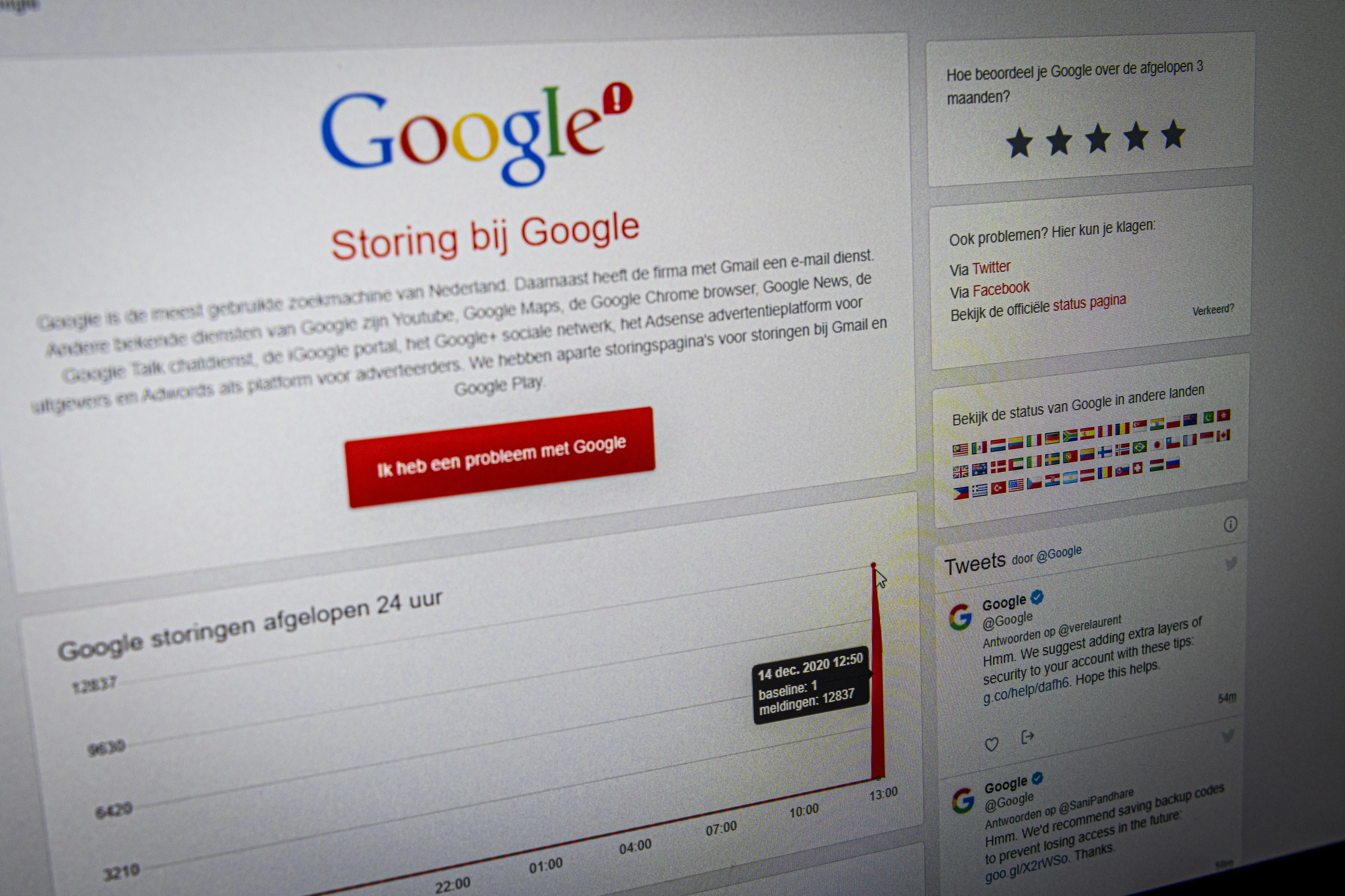 Storing bij meerdere diensten van Google verholpen