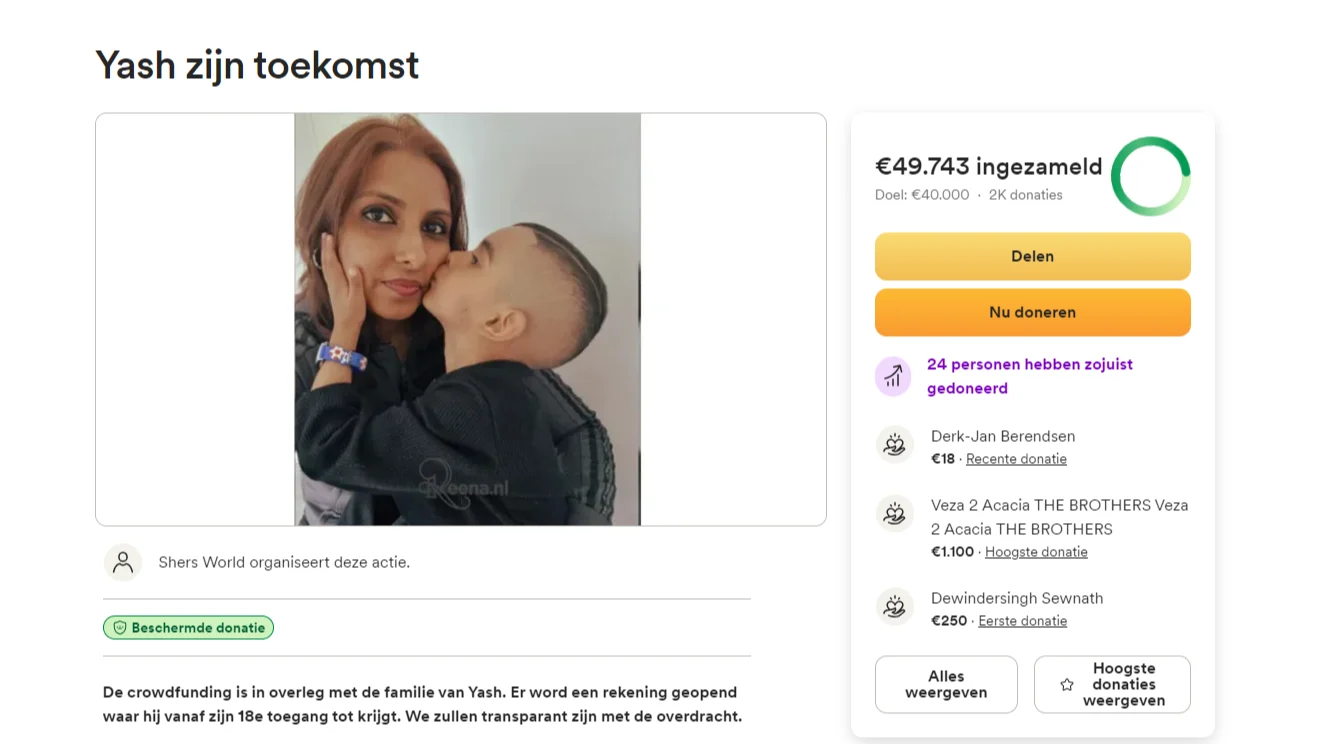 Al bijna 50.000 euro opgehaald voor zoontje (4) van doodgeschoten Paro