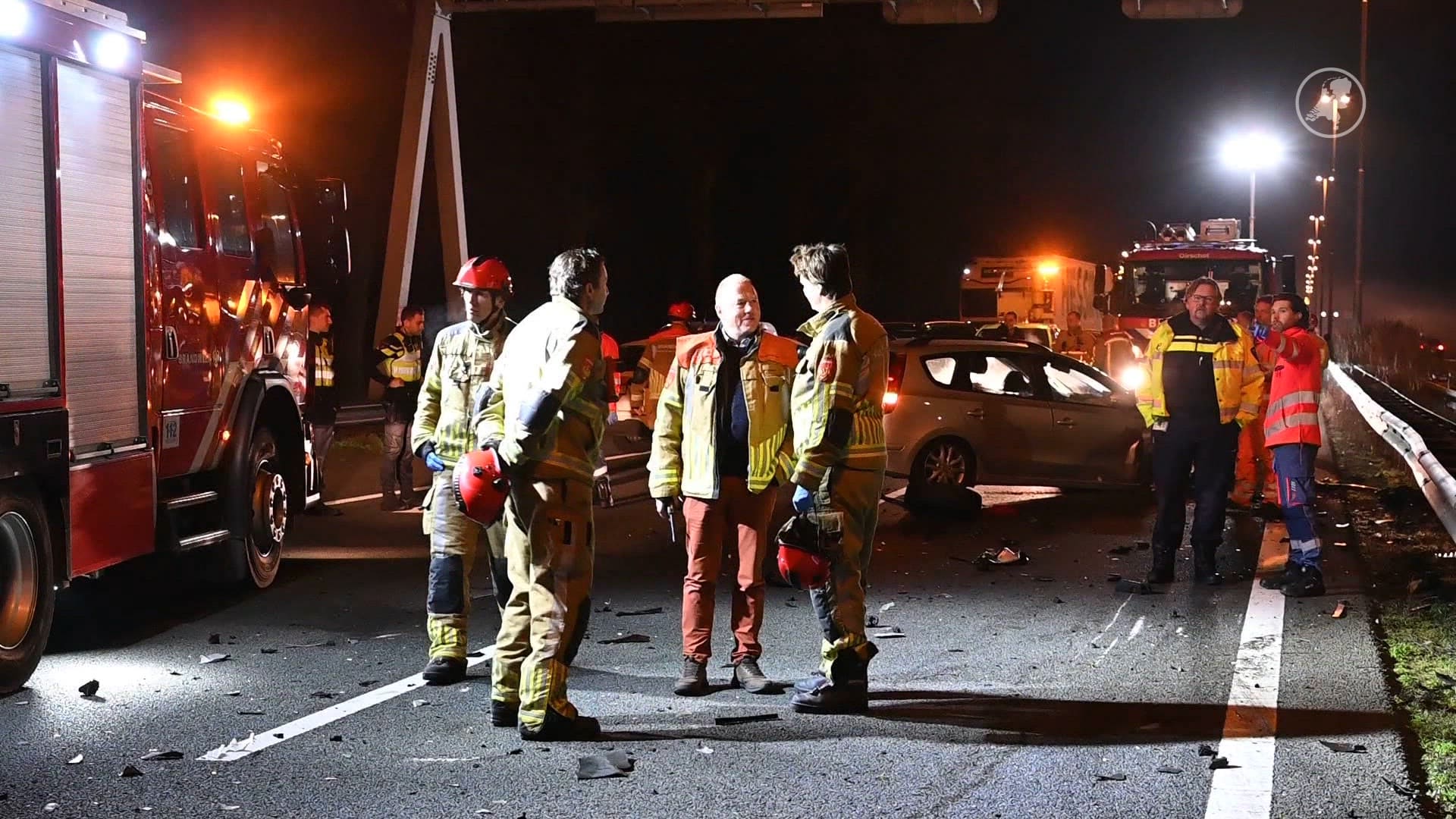 Meerdere gewonden bij ongeluk op A58, mogelijk veroorzaakt door spookrijder