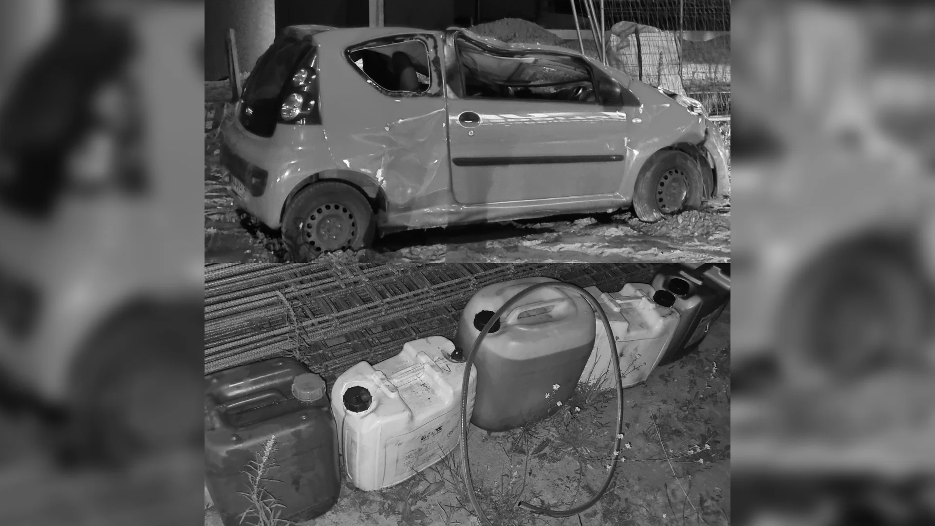 Karma voor brandstofdieven: auto waarmee ze kwamen gesloopt