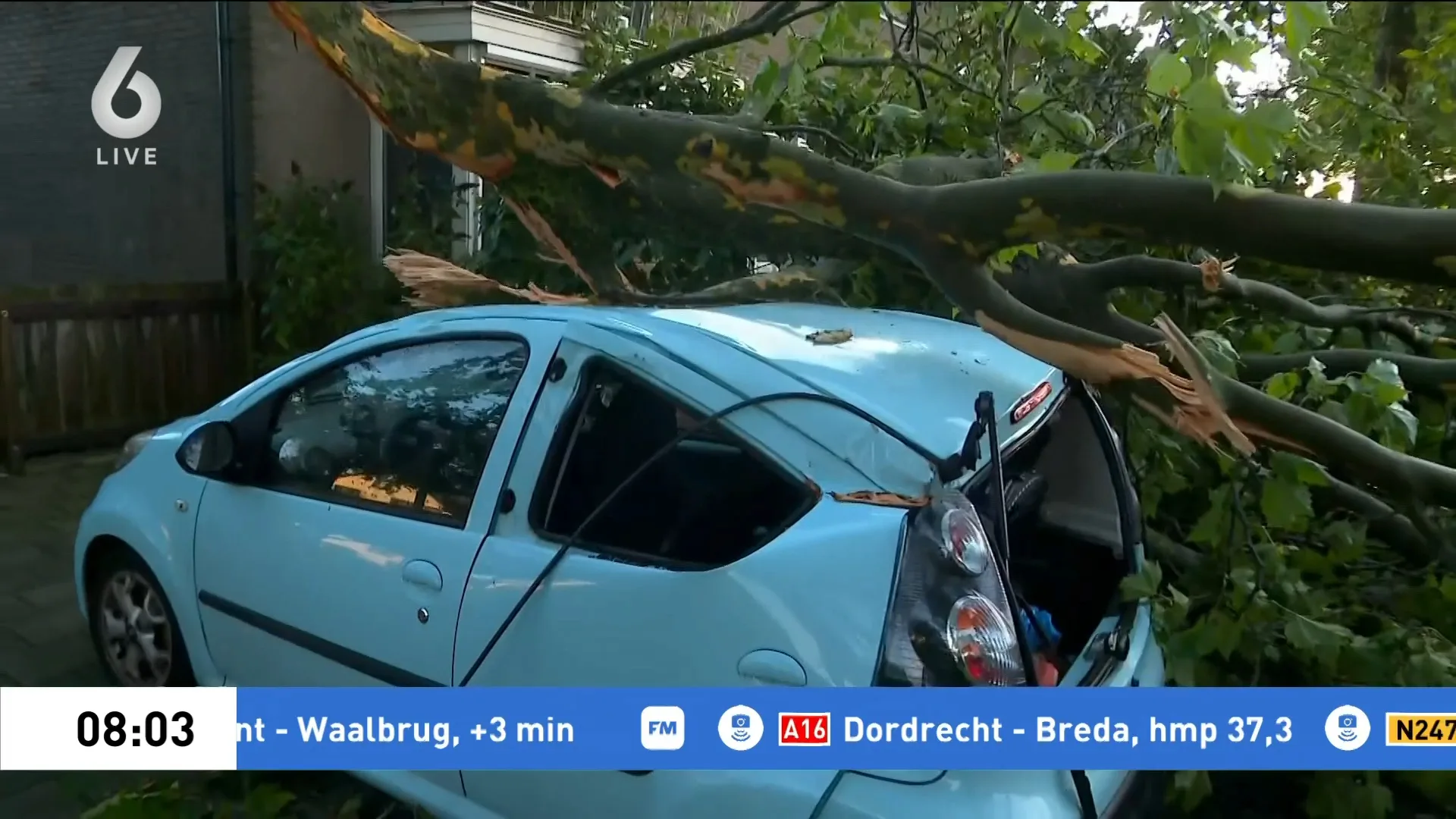 Puinruimen in Meppel na natuurgeweld: omgevallen bomen en kapotgewaaide daken