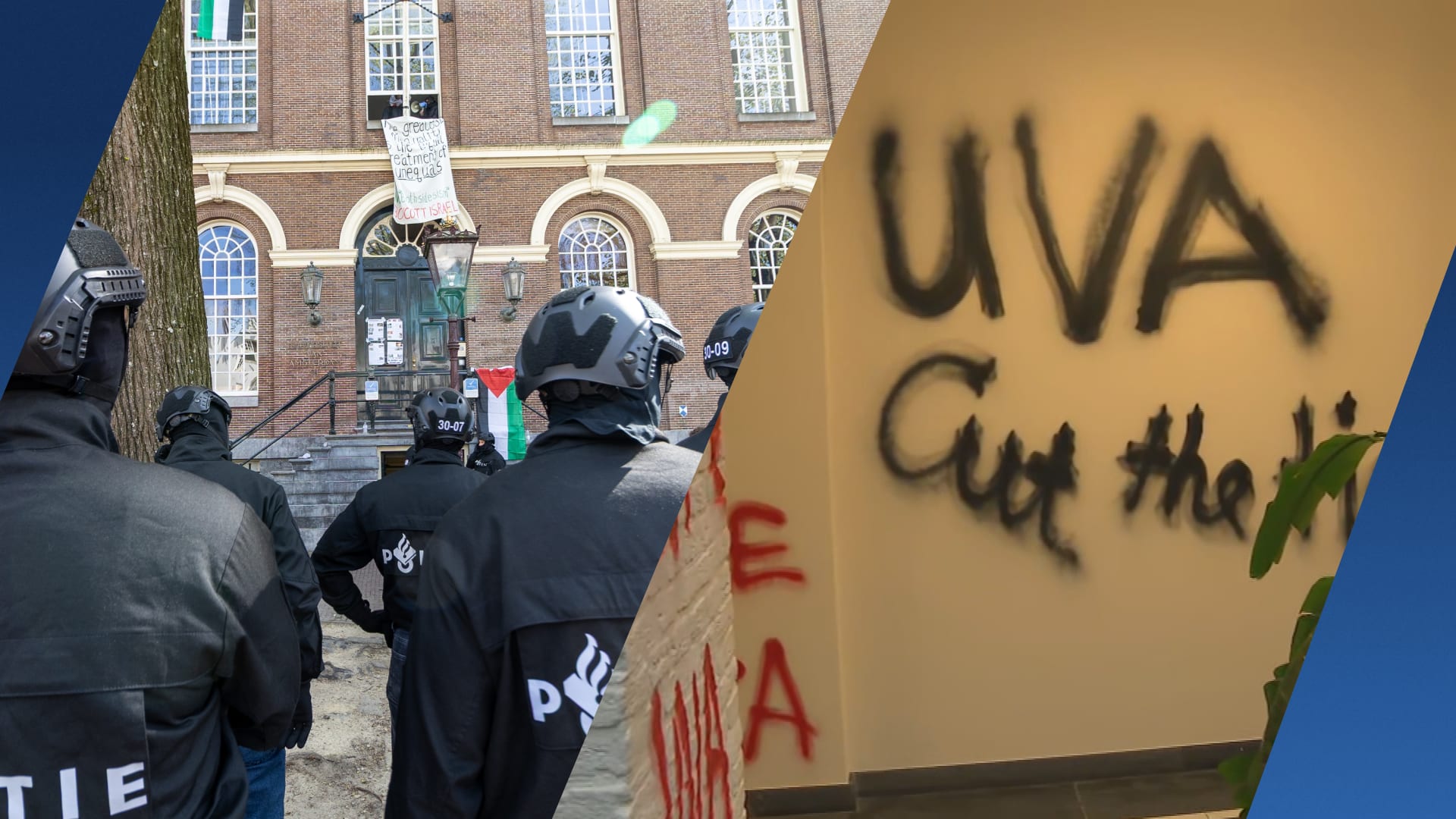 Bezetting Maagdenhuis voorbij: vernielingen in pand, muren beklad en kantine geplunderd