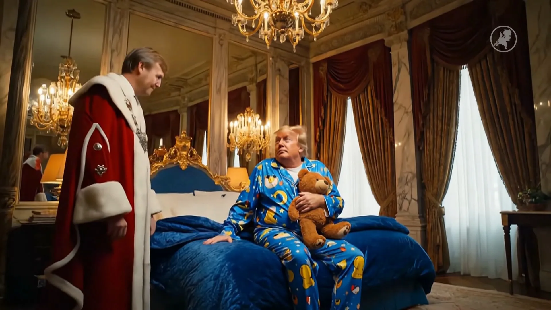 Logeerpartij Trump bij koning zorgt voor grappen op sociale media