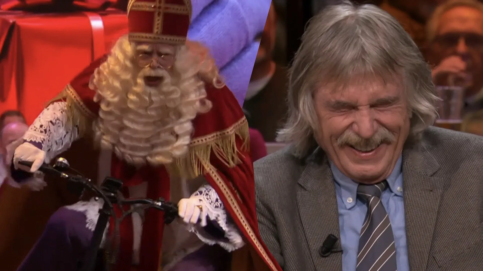 Sinterklaas rijdt DWARS door muur de Vandaag Inside-studio in: ‘Kijk uit, g*dverdomme!!'