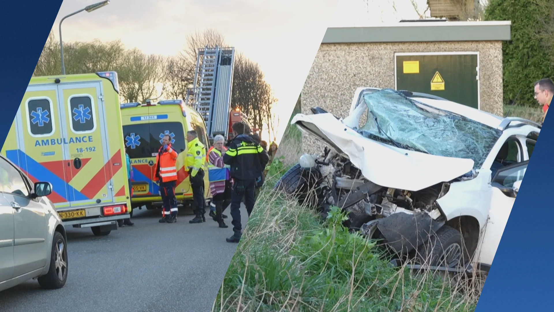 Auto belandt onderaan dijk na botsing in Piershil, minderjarigen onder de gewonden